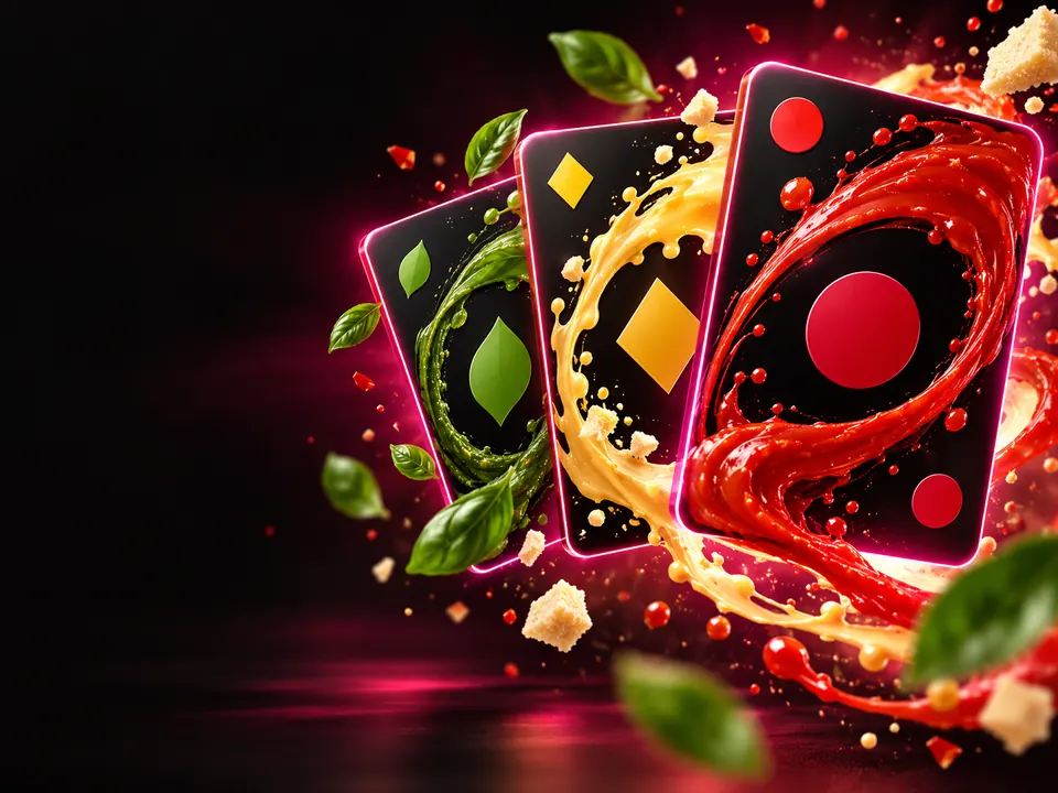 Cartas de Ritmo UNO con ingredientes y salsas de colores